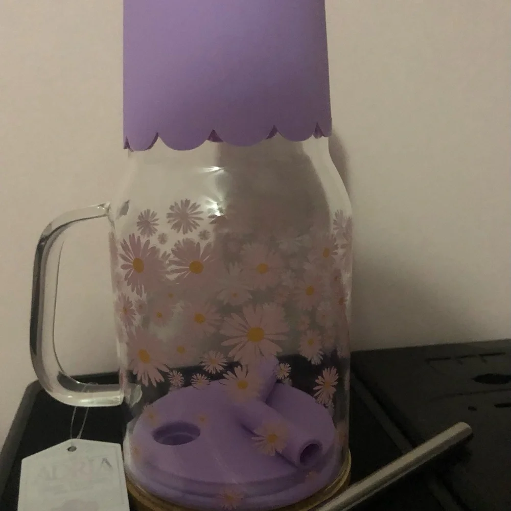10 Strawberry Street Adria hydration Travel Tumbler lilac daisy pattern